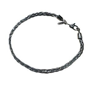 Monet Braided Wheat Chain Bracelet Silver‎ Tone Vintage Jewelry 7 Inch